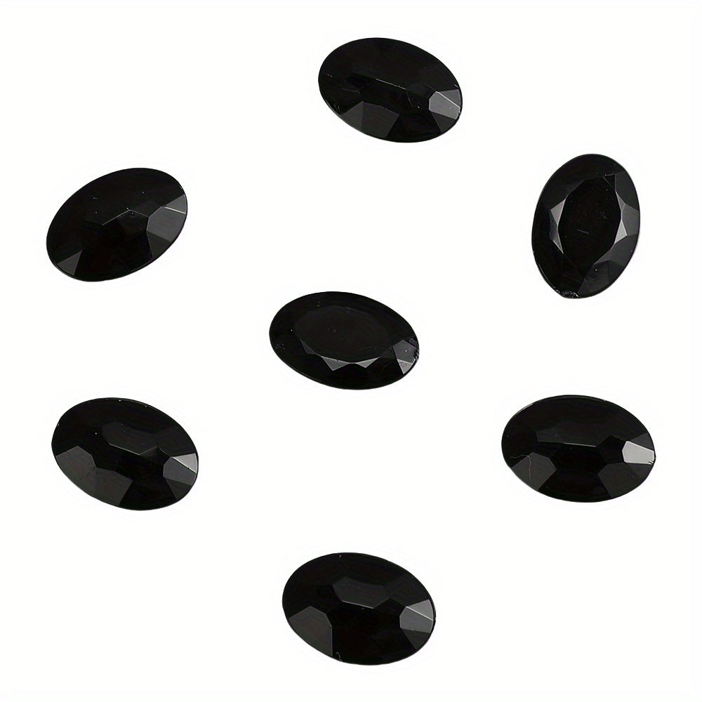 10x14mm Sparkling Oval Acrylic Rhinestone Beads