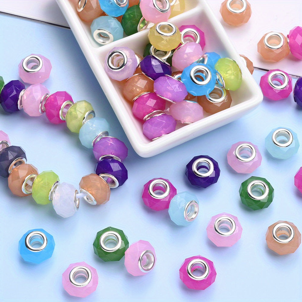 AB Multicolor Square Dice Acrylic Spacer Beads