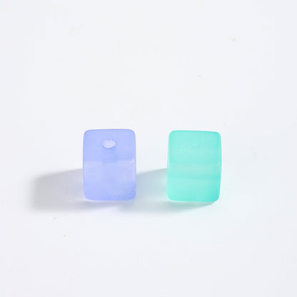 20pcs/lot Frosted Candy Color Acrylic Square Beads
