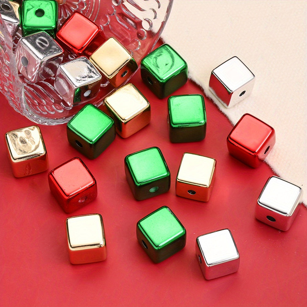 15mm Square Acrylic Pearl Beads