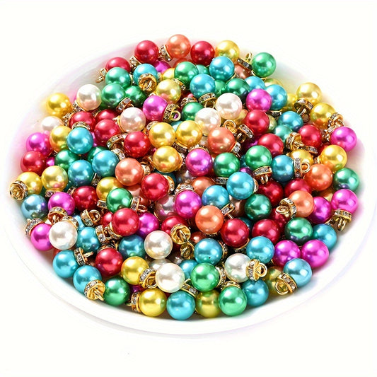 20pcs 10x15mm Multicolor Imitation Pearl Acrylic Rhinestone Beads