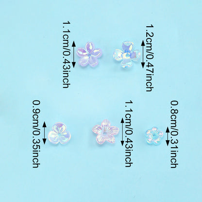 Mixed Color Acrylic Flower Spacer Beads