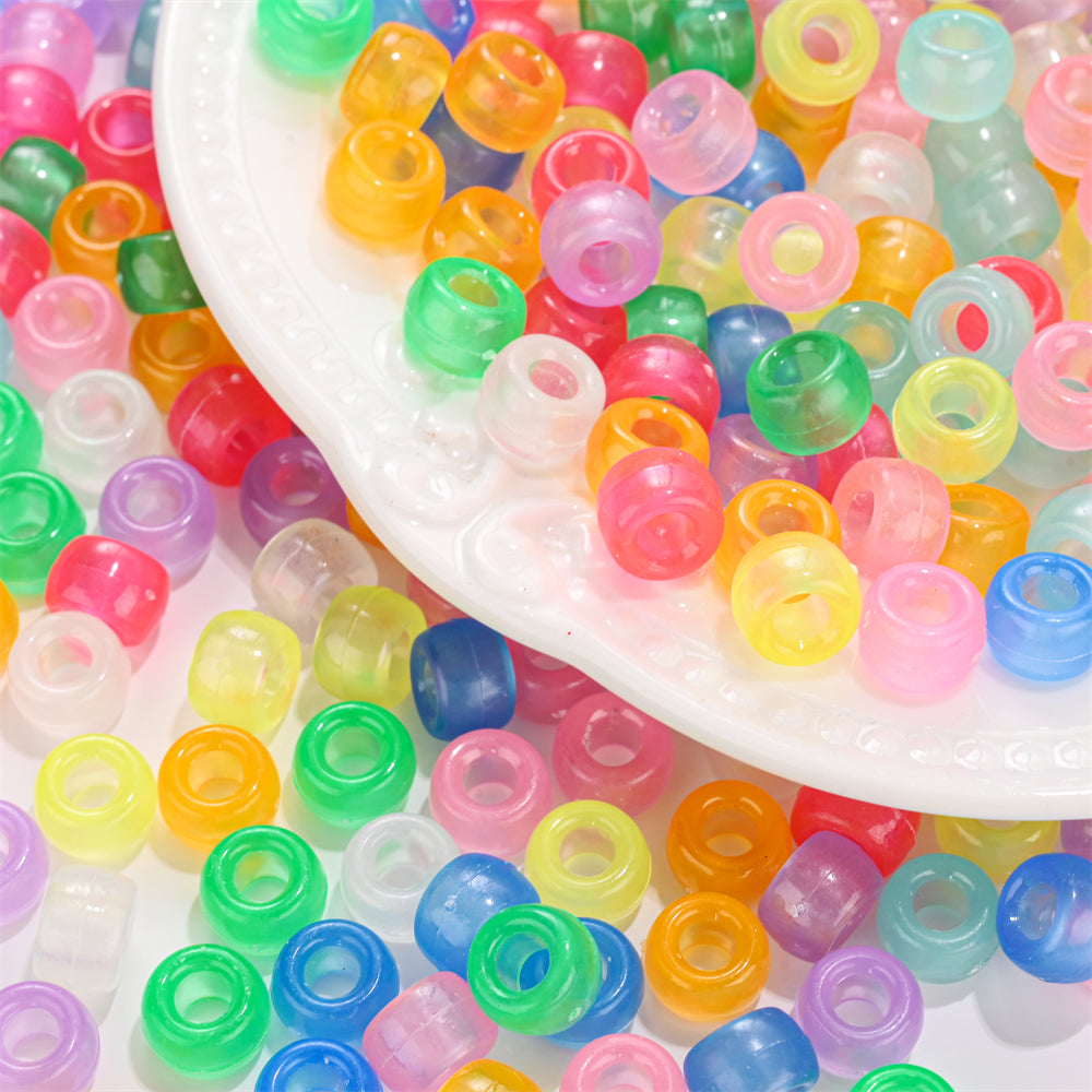 Glow-in-the-Dark Acrylic Barrel Beads