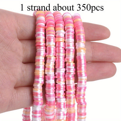 1 Strand 6mm AB Shiny Heishi Clay Beads