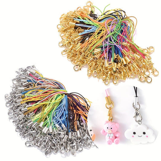 10/50pcs Colorful Lobster Clasp Nylon Strap Charms