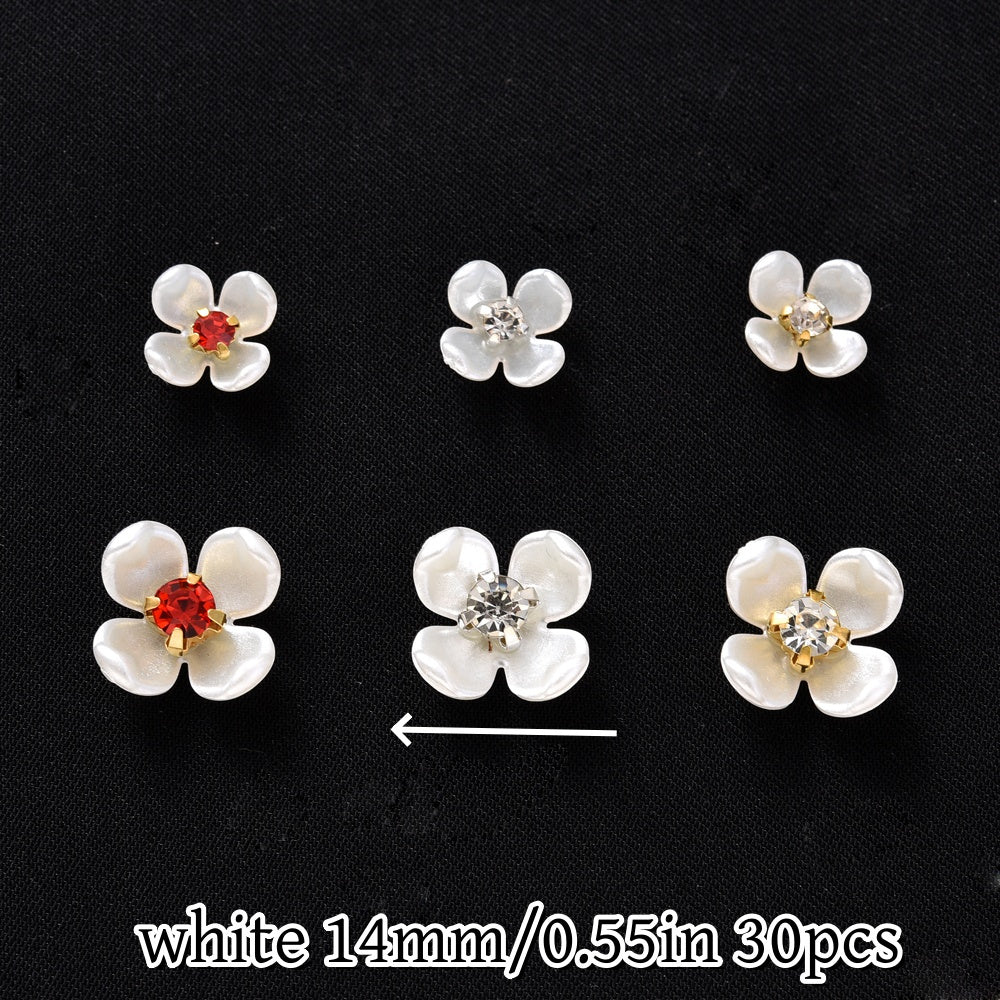 30pcs Flatback Petal Rhinestone Flower Beads