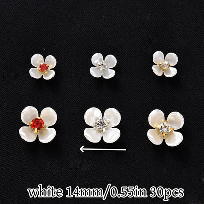30pcs Flatback Petal Rhinestone Flower Beads