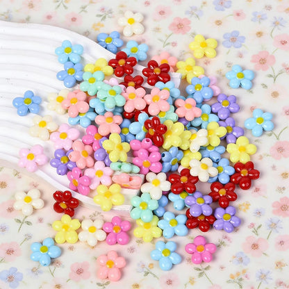 20pcs 21mm Egg-Shaped Flower Acrylic Beads