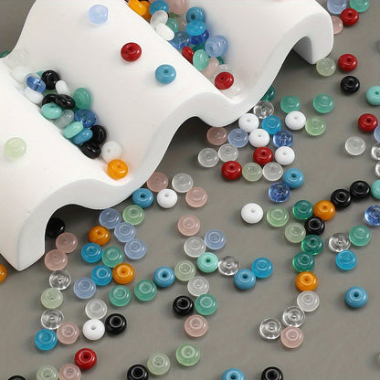 100pcs 3x6mm Glass Wheel Beads