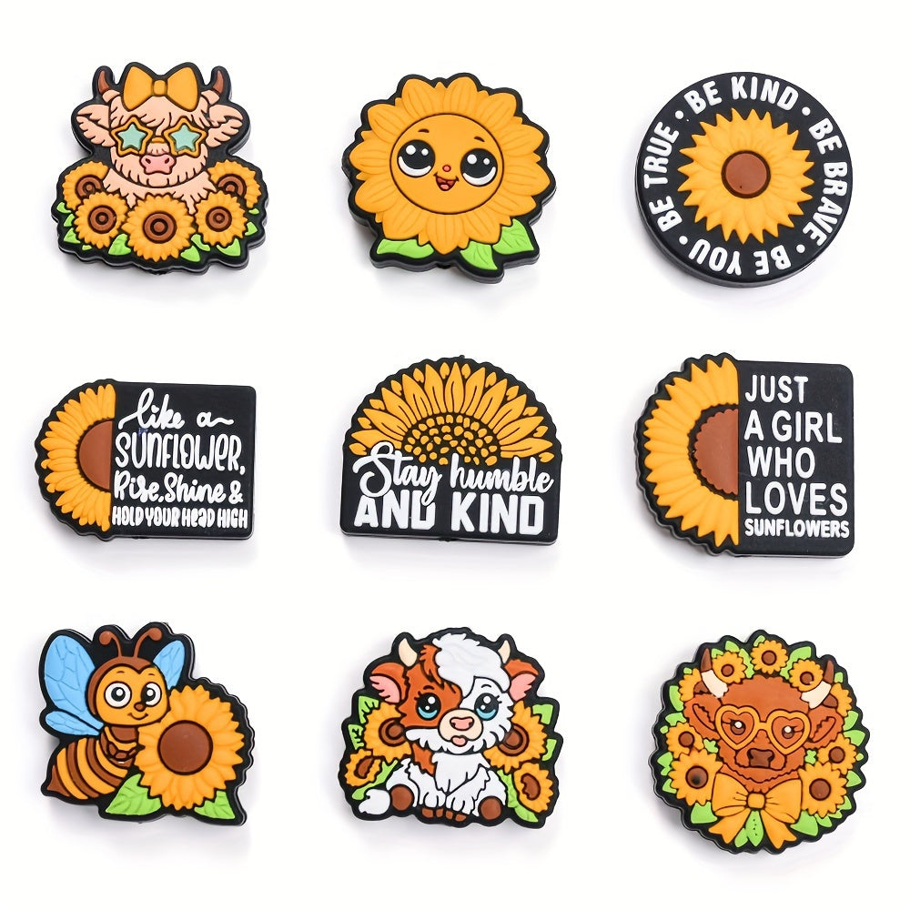 Daisy Flower Sunshine Silicone Focal Beads