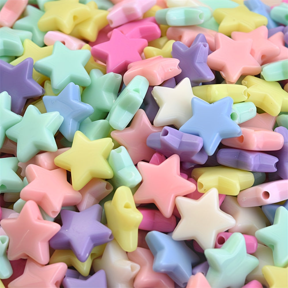 50Pcs Acrylic Five-Pointed Star Beads Mix Color Loose Spacer Beads for Jewelry Making DIY Bracelets Necklace Accessories