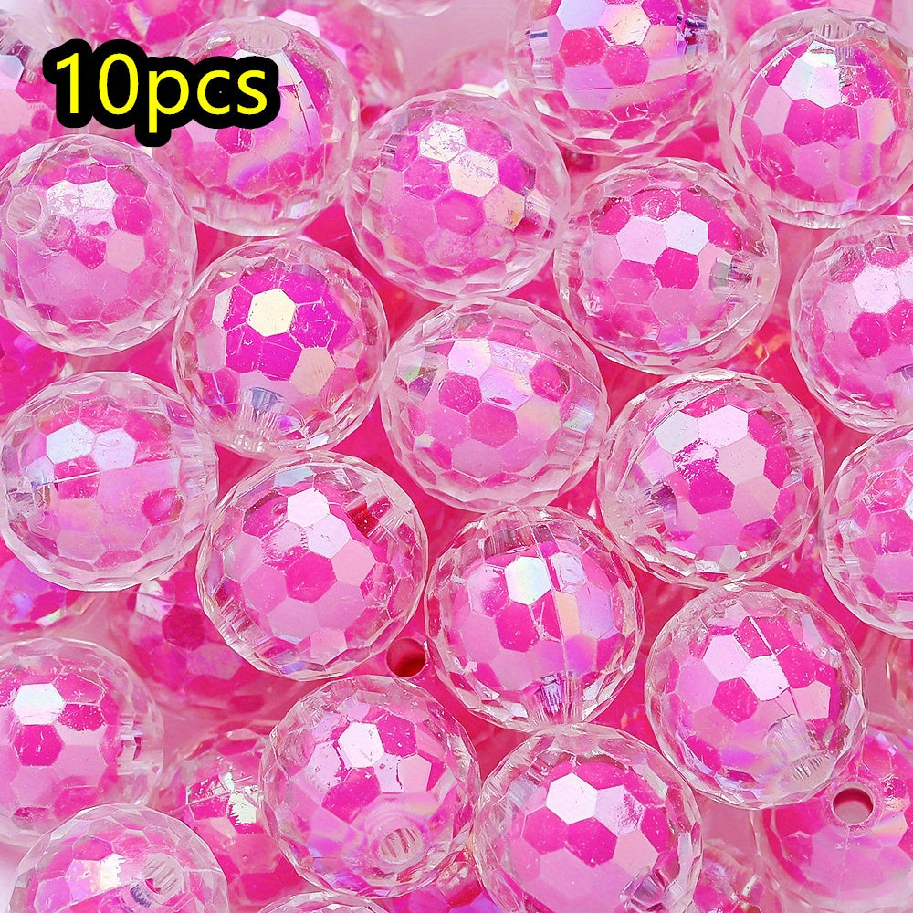 10pcs 16mm Y2K Multi-Sections Transparent Acrylic Disco Ball Beads