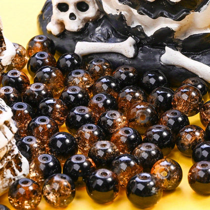 8/10mm Halloween Crack Glazed Beads