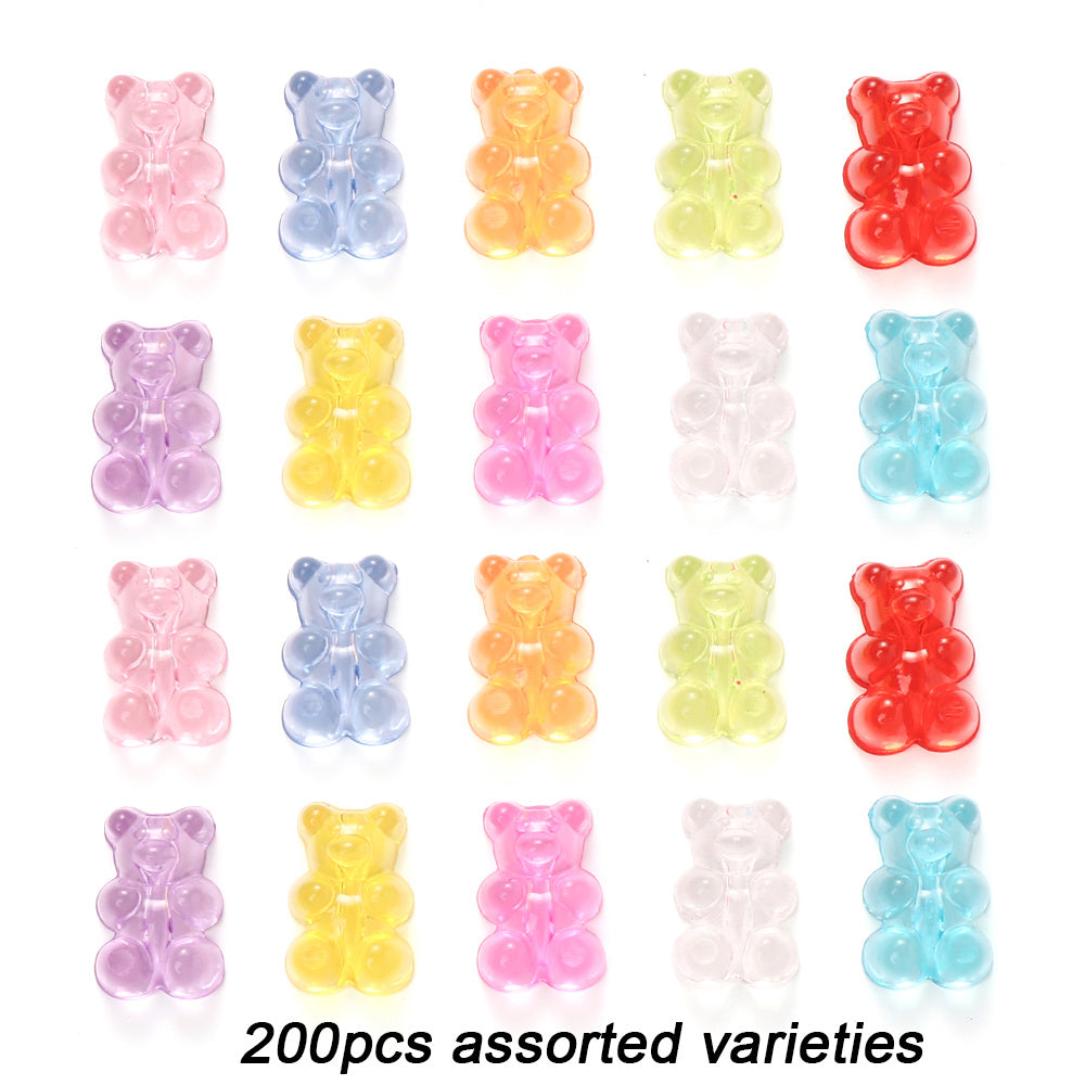 Assorted Bear Acrylic Jewelry Beads