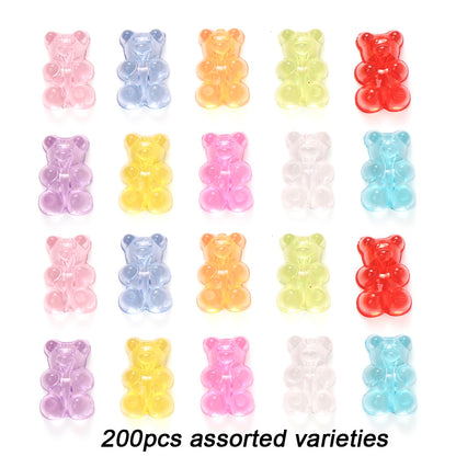 Assorted Bear Acrylic Jewelry Beads