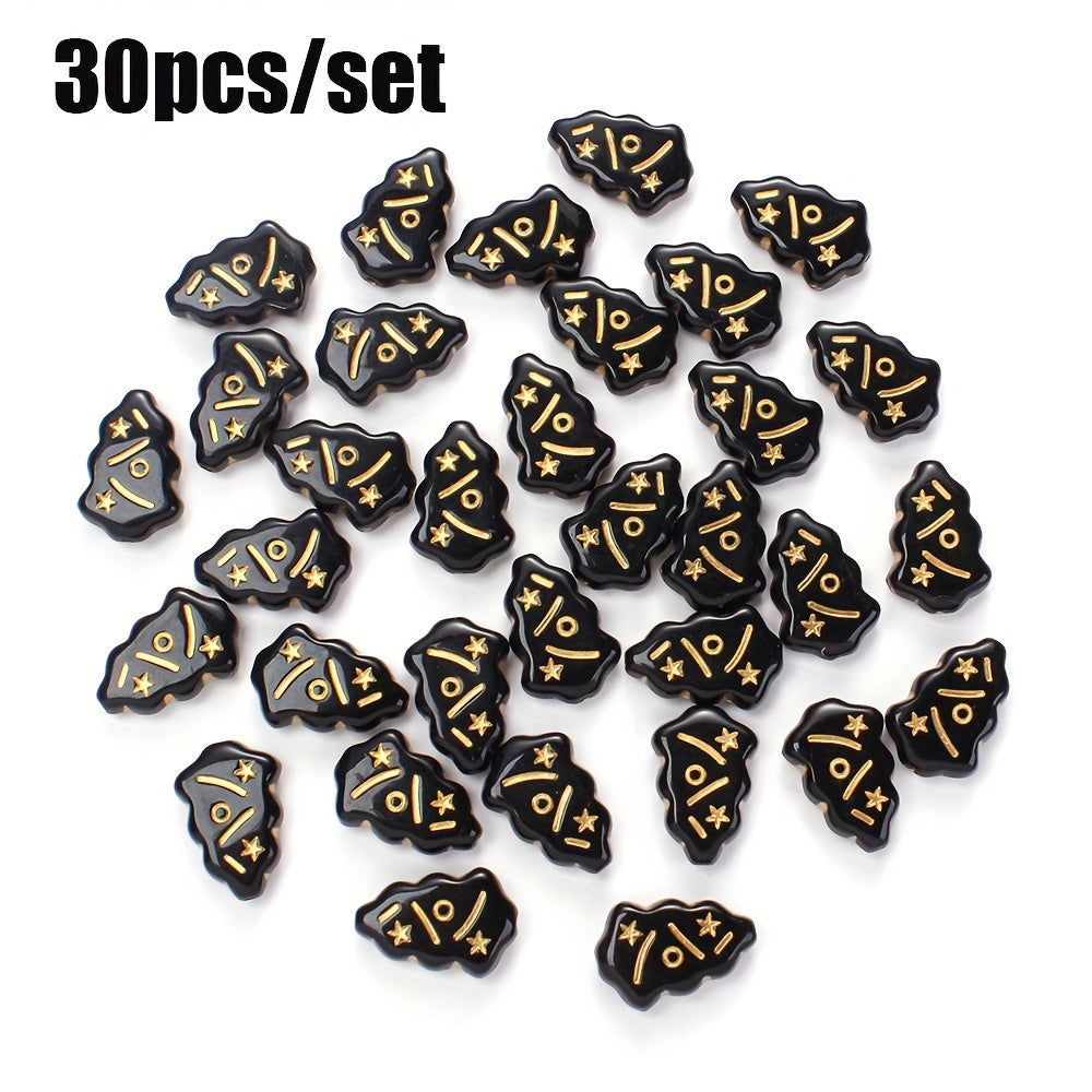30pcs/set Shiny Christmas Tree Acrylic Beads