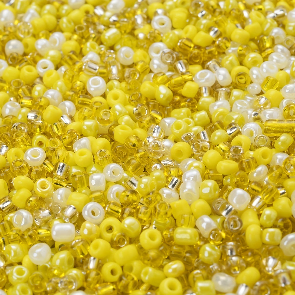 3mm Mix Yellow Czech Glass Seed Spacer Beads