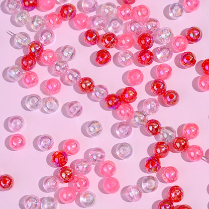 8mm Pink AB Color Acrylic Round Beads