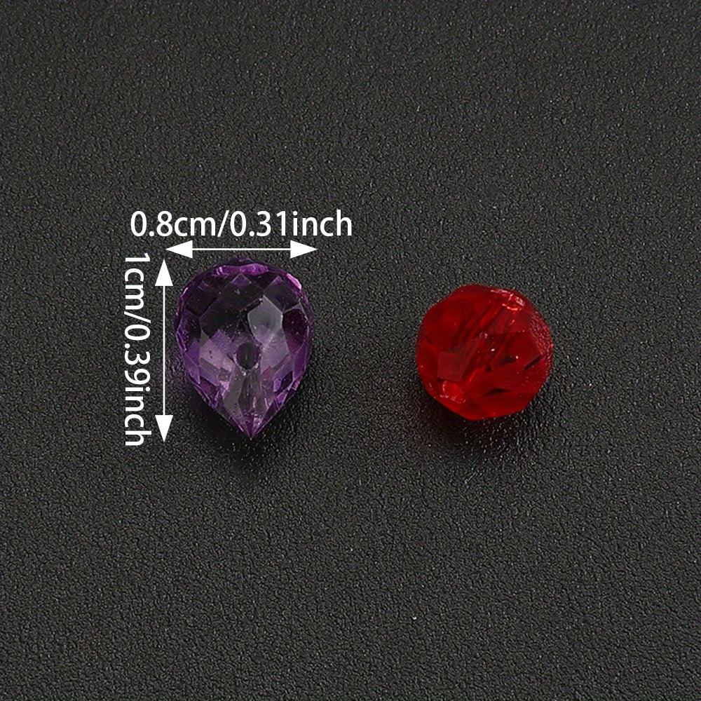 40pcs/set 8x10mm AB Color Faceted Strawberry Glass Beads
