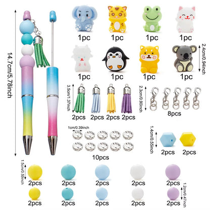 Mix Style Silicone Beads Set with Beading Pens