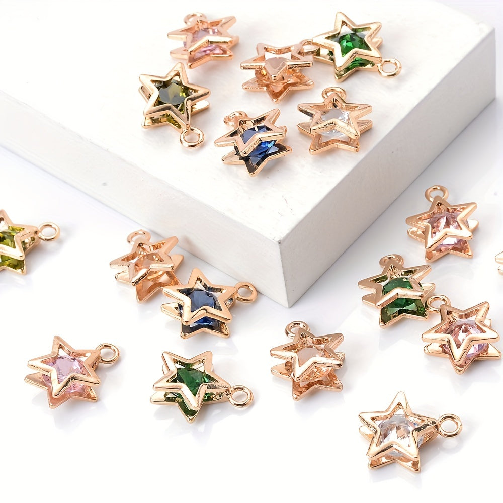 Alloy Star Rhinestone Crystal Pendant Charms