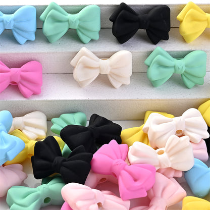 5pcs Acrylic Frosted Bow Tie Beads