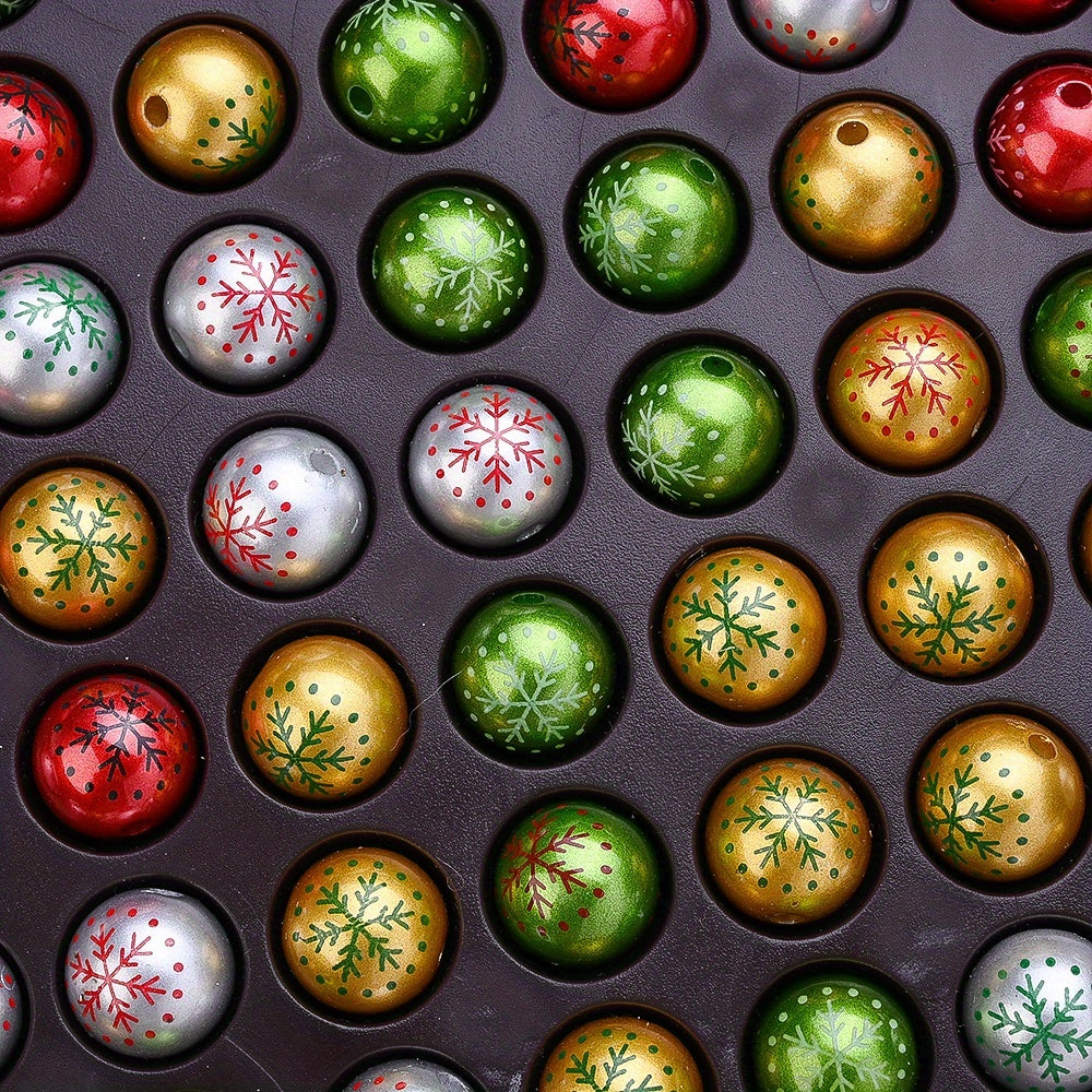 15mm Christmas Snowflake Acrylic Beads