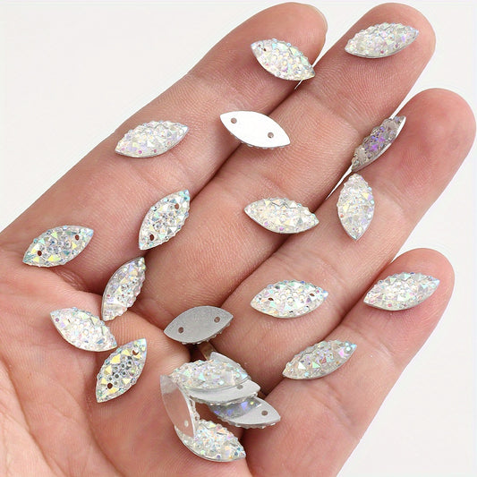 50pcs 7x15mm Resin Horse Eye Flatback Beads