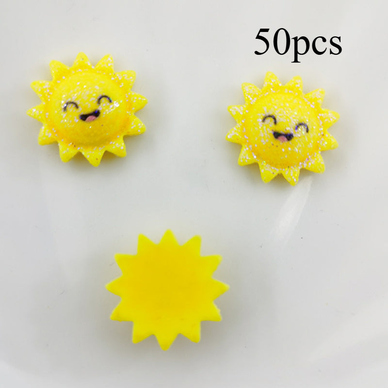 Sunflower Rainbow Resin Flatback Beads