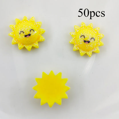 Sunflower Rainbow Resin Flatback Beads