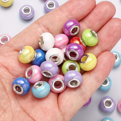 AB Colorful Heart Resin Mermaid Flatback Beads