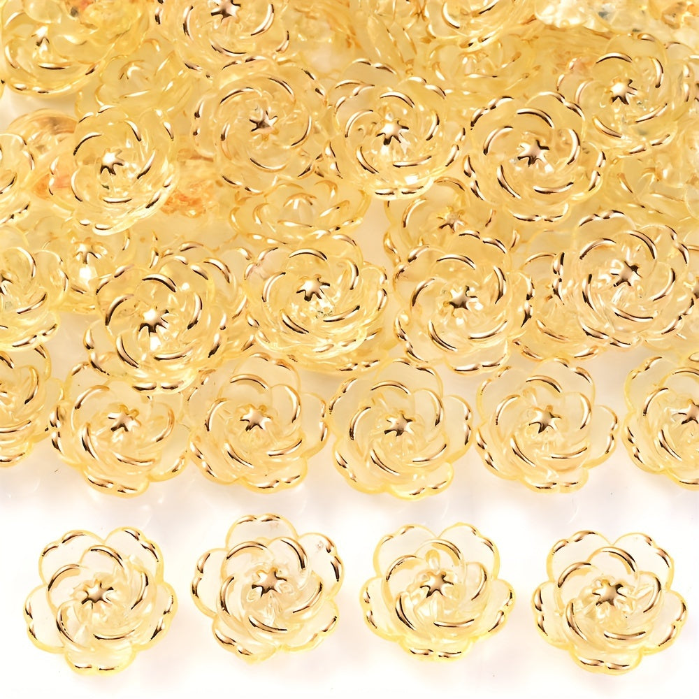 CCB Imitation Metal Plastic Flower Bead Caps