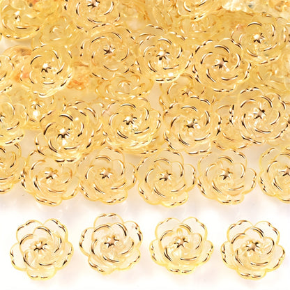 CCB Imitation Metal Plastic Flower Bead Caps