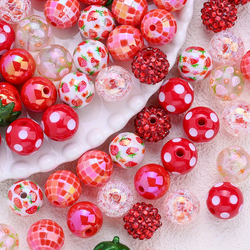 Strawberry Series Resin Beads Set
