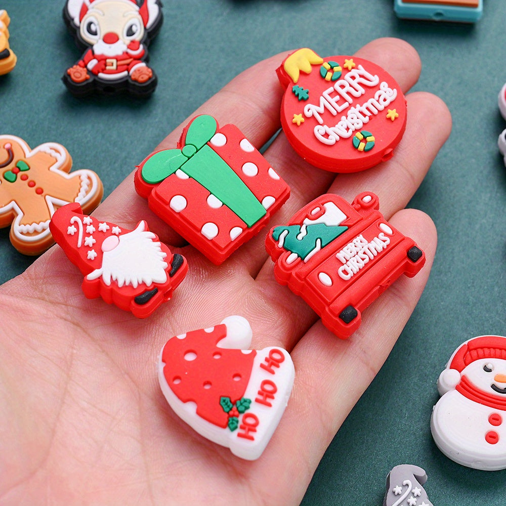 Christmas Silicone Flat Back Beads