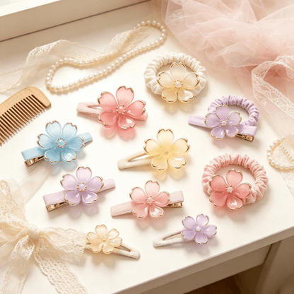 201pcs/set Acrylic Gold Border Flower Beads