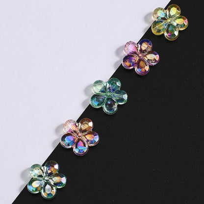 AB Mixed Color Transparent Acrylic Flower Beads