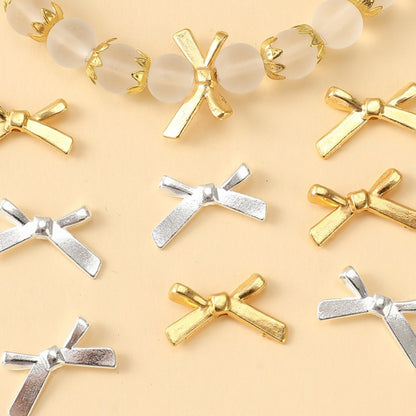 20pcs 12x20mm Bow Alloy Spacer Pendant Beads