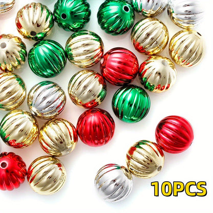 Christmas Pumpkin Acrylic Round Beads