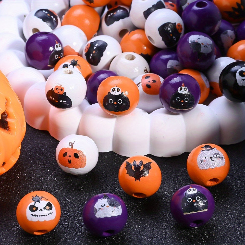 16mm Halloween Wooden Beads