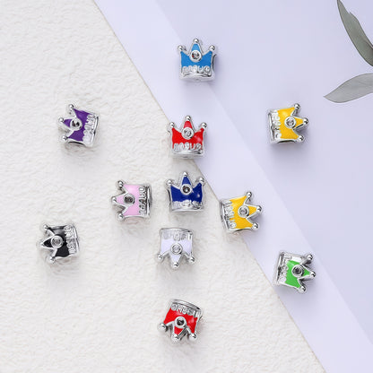 11x8.6mm Crown Big Hole Spacer Beads