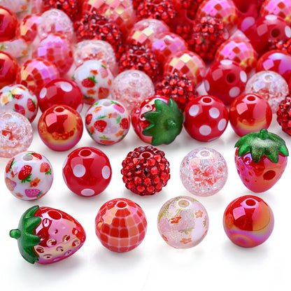 16mm Strawberry Resin Spacer Beads