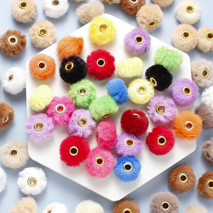 20mm Faux Rabbit Fur Plush Beads