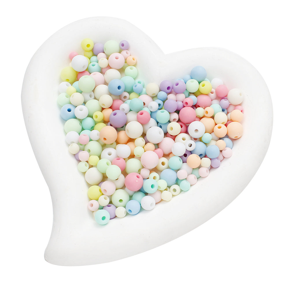 Matte Acrylic Round Spacer Beads