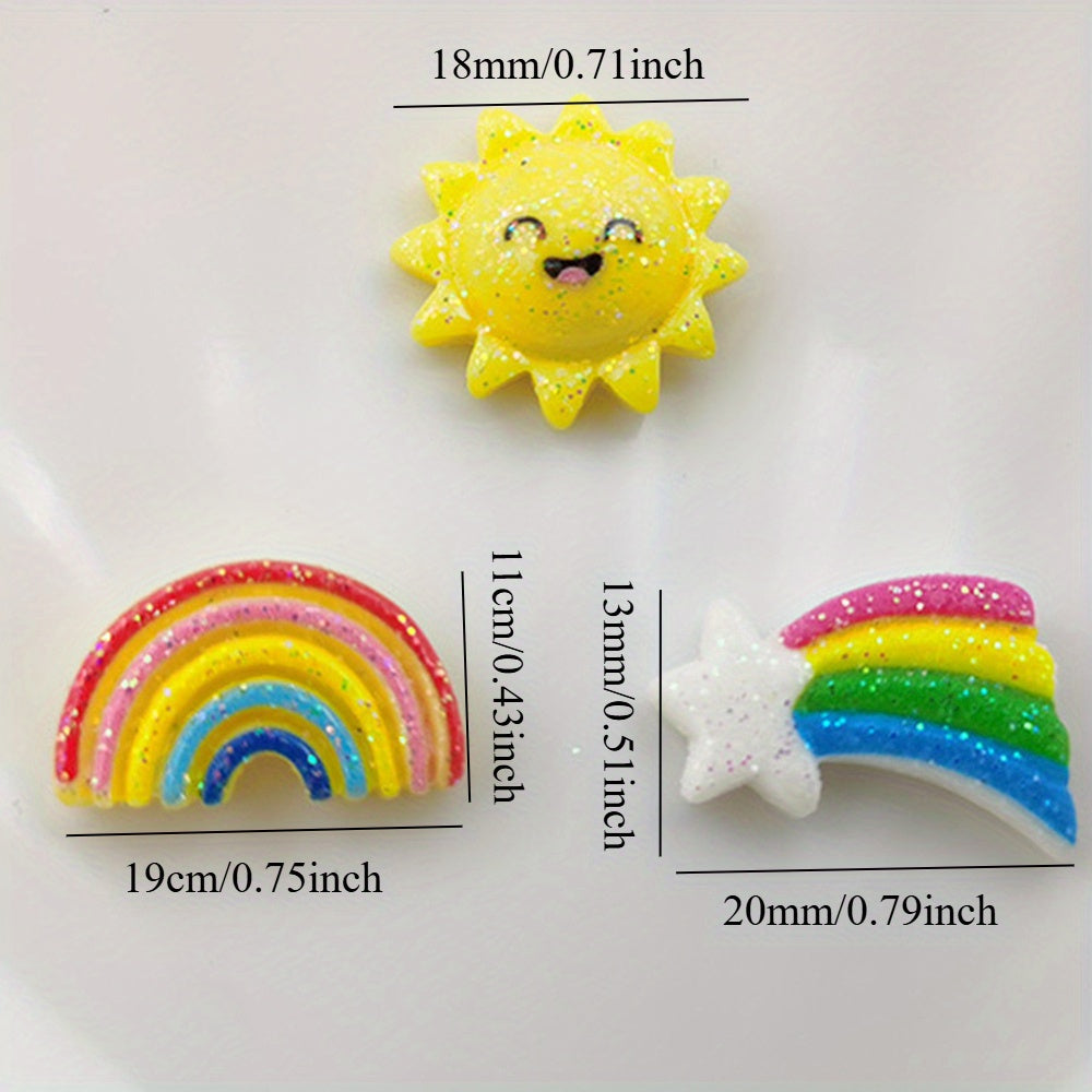 Sunflower Rainbow Resin Flatback Beads