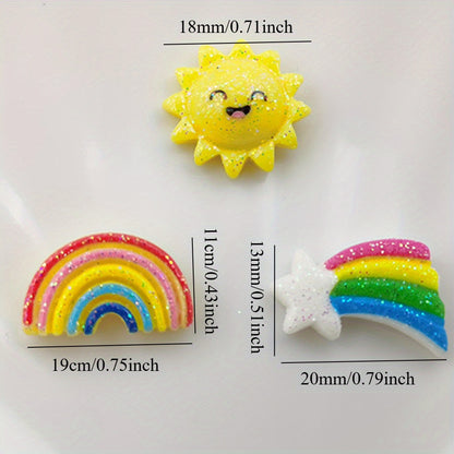 Sunflower Rainbow Resin Flatback Beads