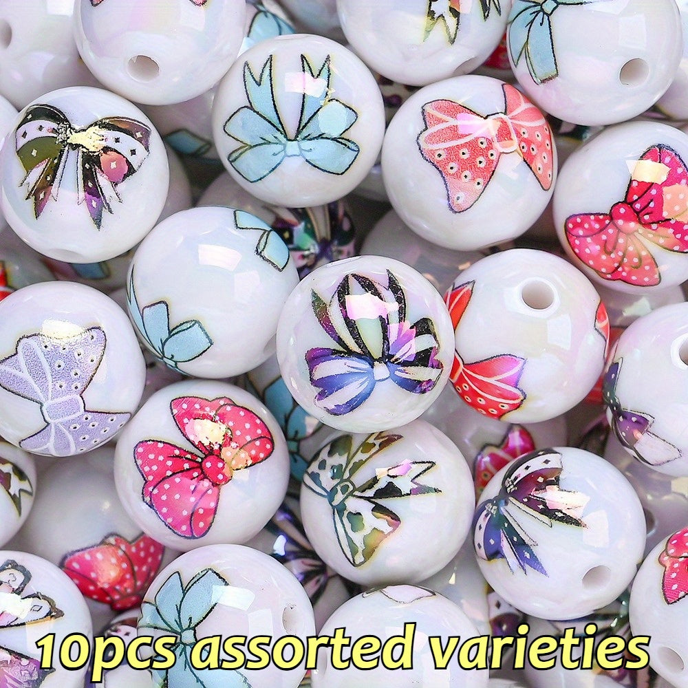 16mm Butterfly Print Acrylic Beads