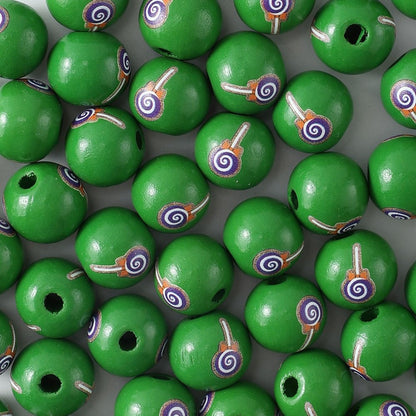 Halloween Wooden Round Beads