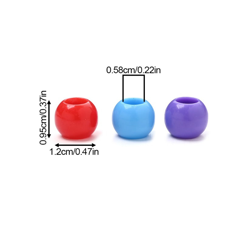 50pcs 9.5x12mm Colorful Acrylic Large Hole Beads