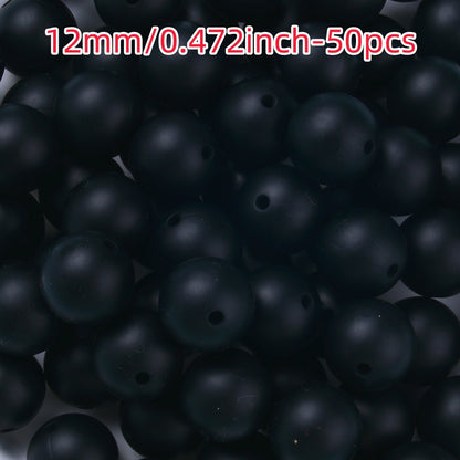 50pcs 12/15mm Rainbow Silicone Round Focal Beads
